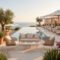 Σαλόνι κήπου "Vergin" σετ 4τμχ rattan μπεζ-αλουμίνιο λευκό 70x71x143