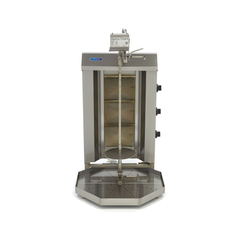 Kebab Grill - 3 Burners - 30kg Meat - Gas