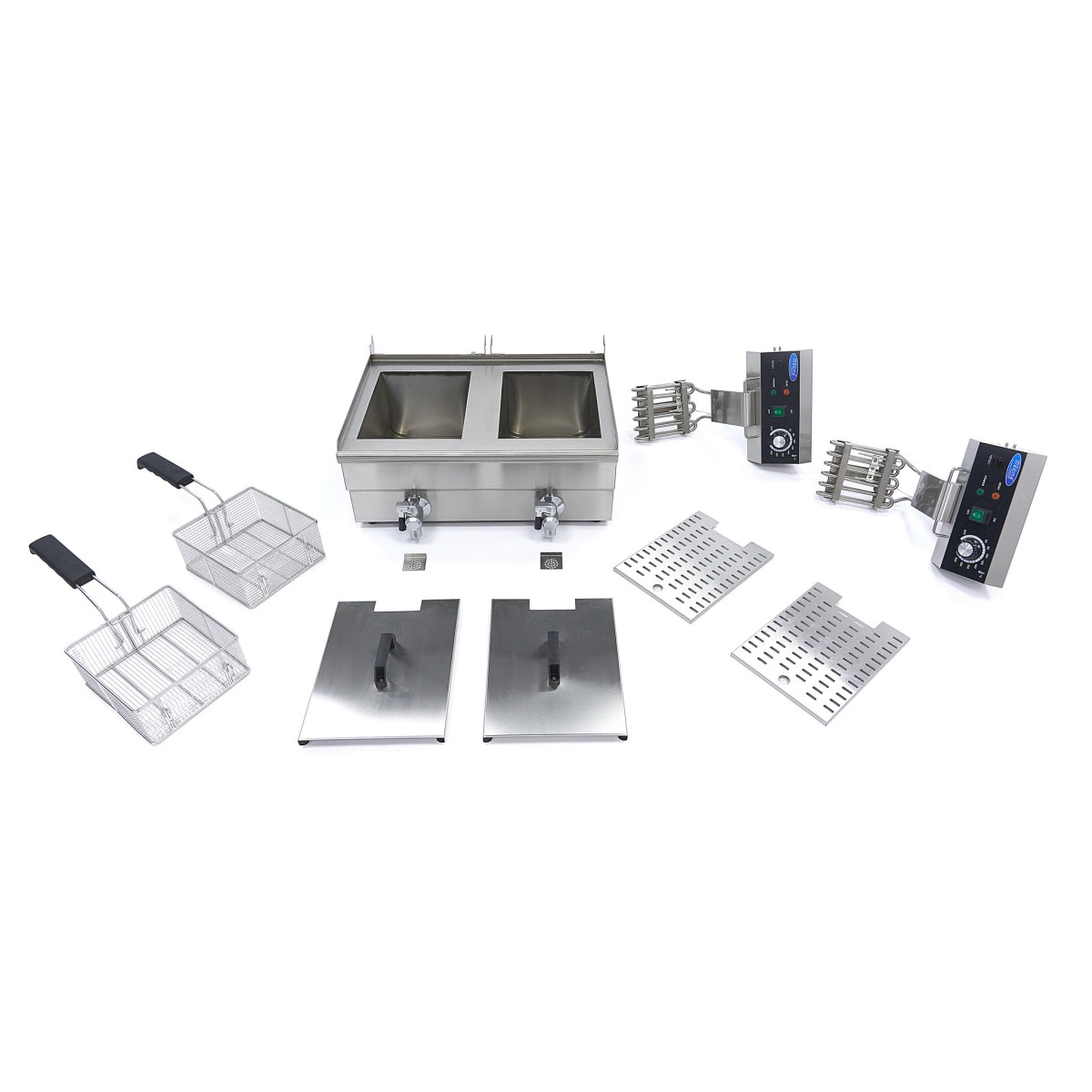 Deep Fryer - 2 x 10L - 2 Baskets - with Drain Tap