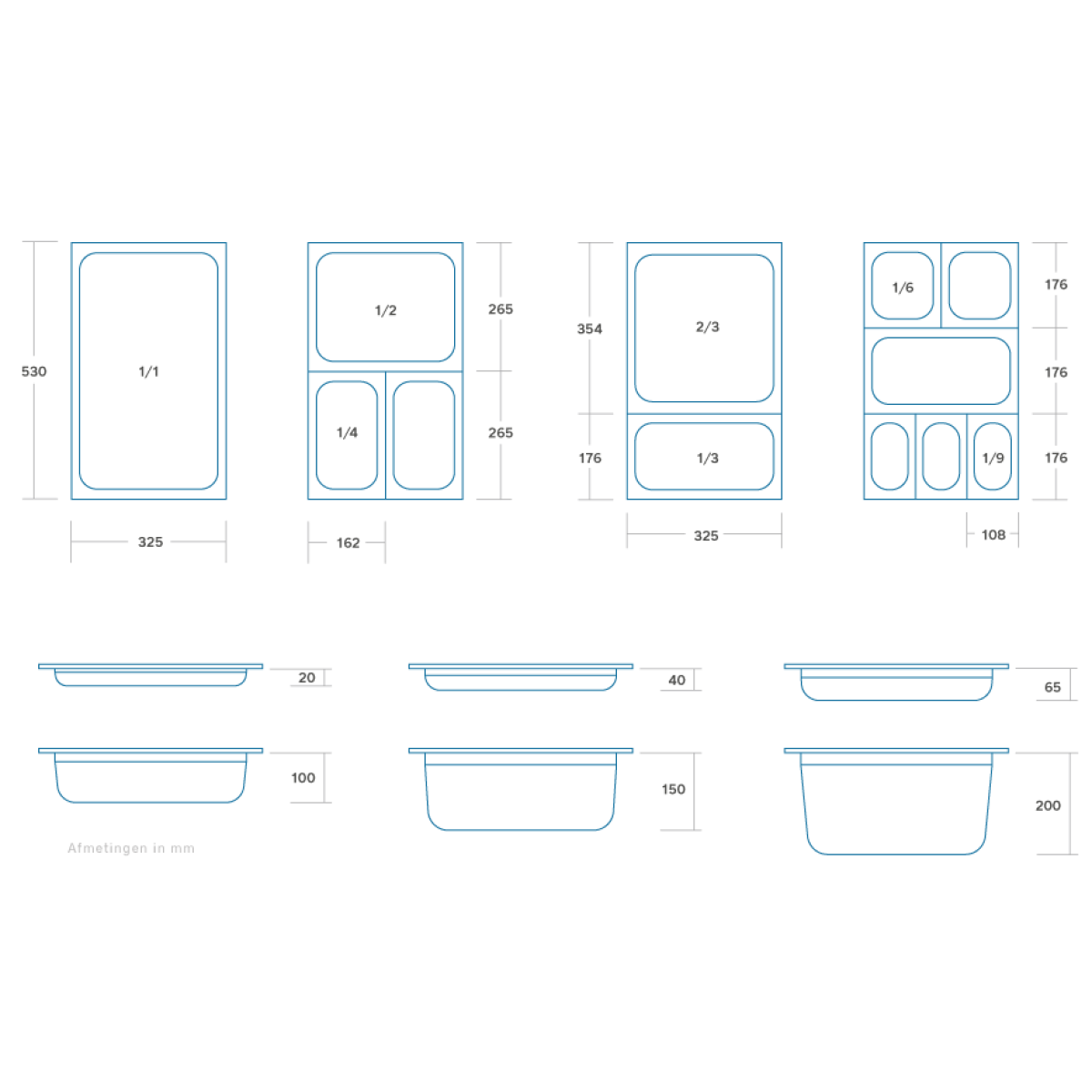 Gastronorm Container - 1/9 GN - 10cm Deep - Polycarbonate