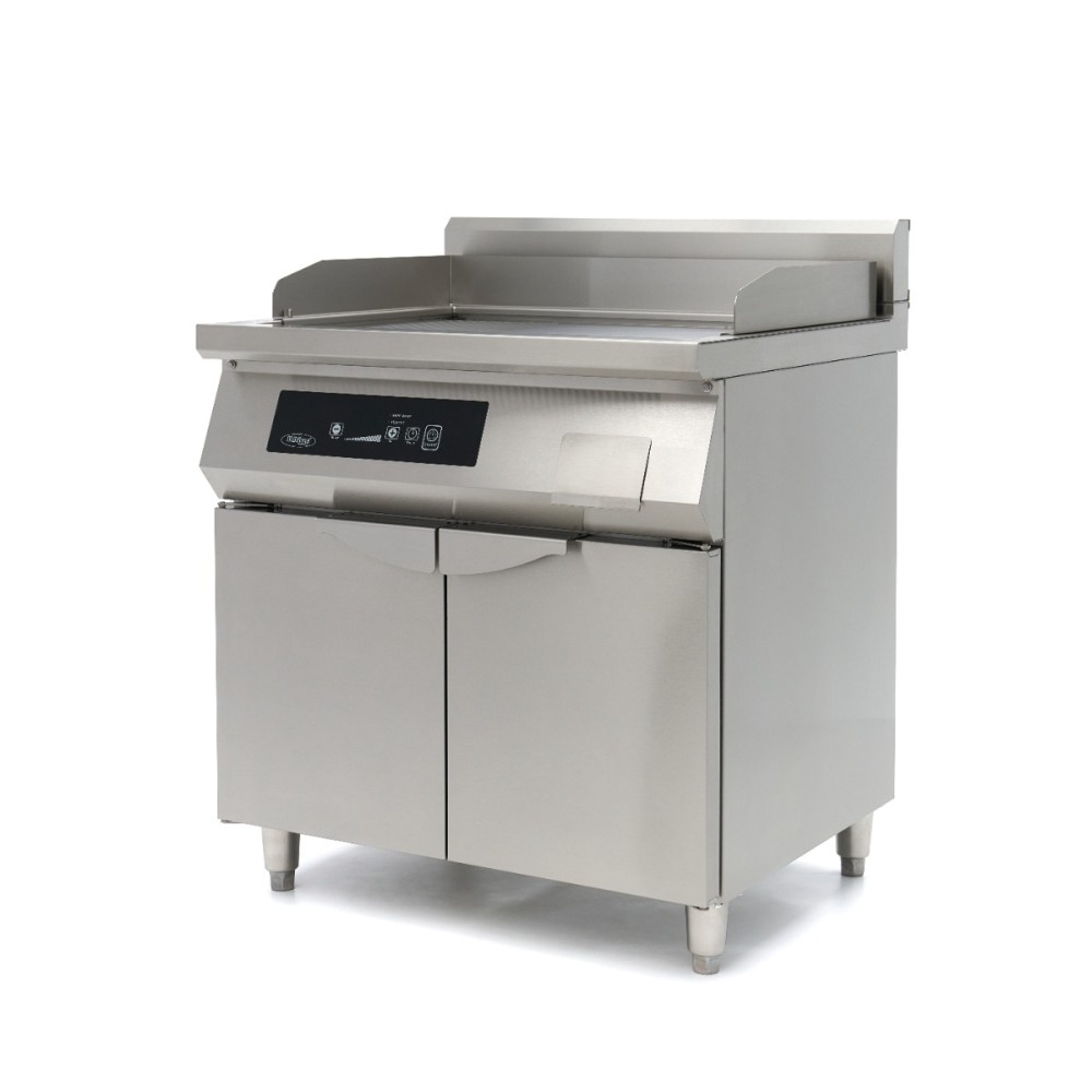 Induction Griddle 700 - Smooth and Grooved - 10000W - Double - with Stand