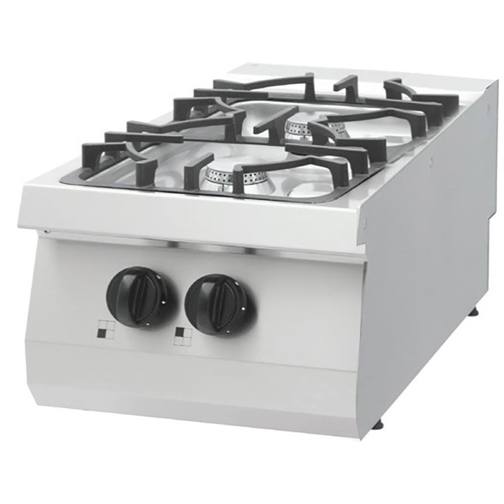 Heavy Duty Cooker - 2 Burners - Single Unit - 70cm Deep - 15kW - Gas