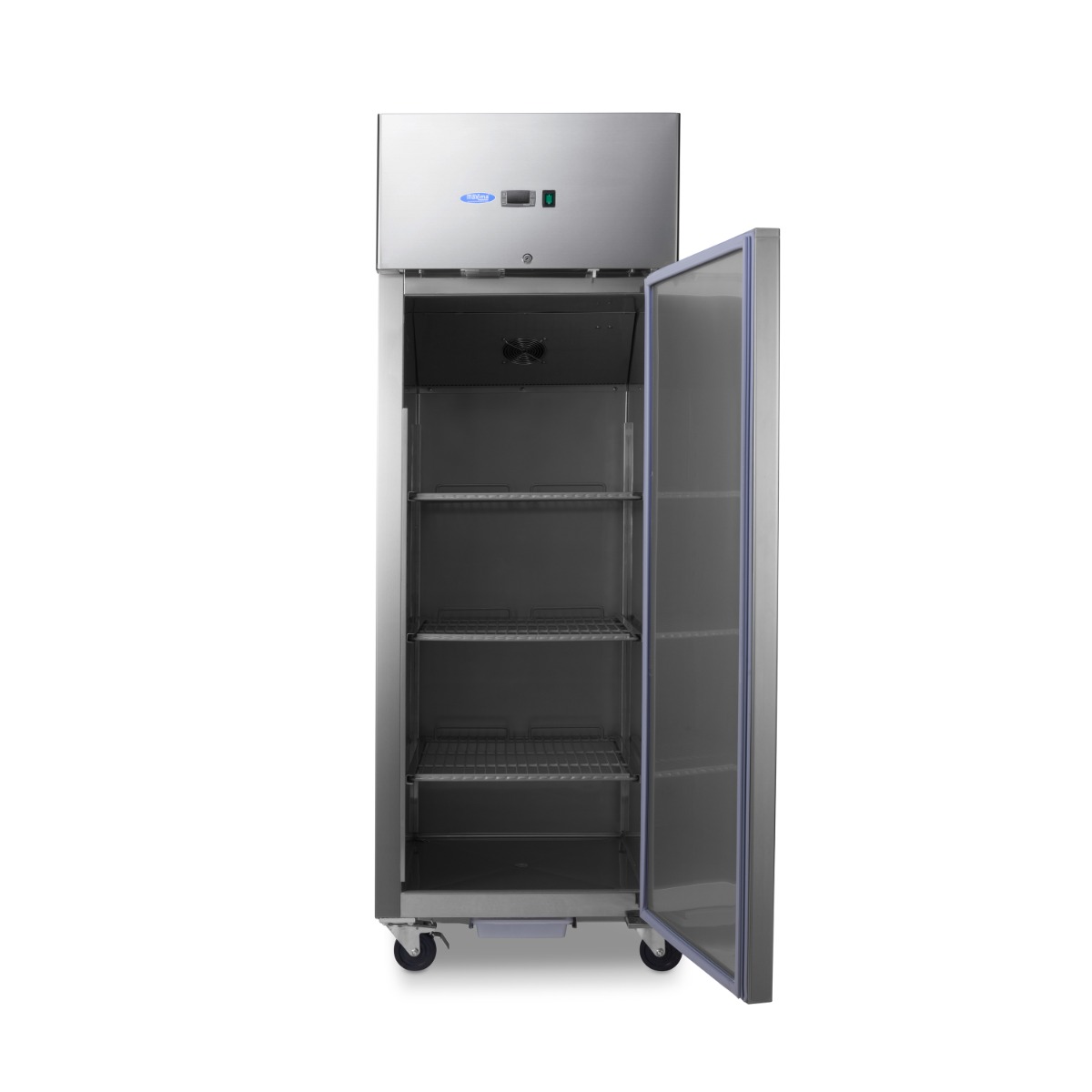 Fridge - 600L - 3 Adjustable Shelves (2/1 GN) - Stainless Steel - on Wheels