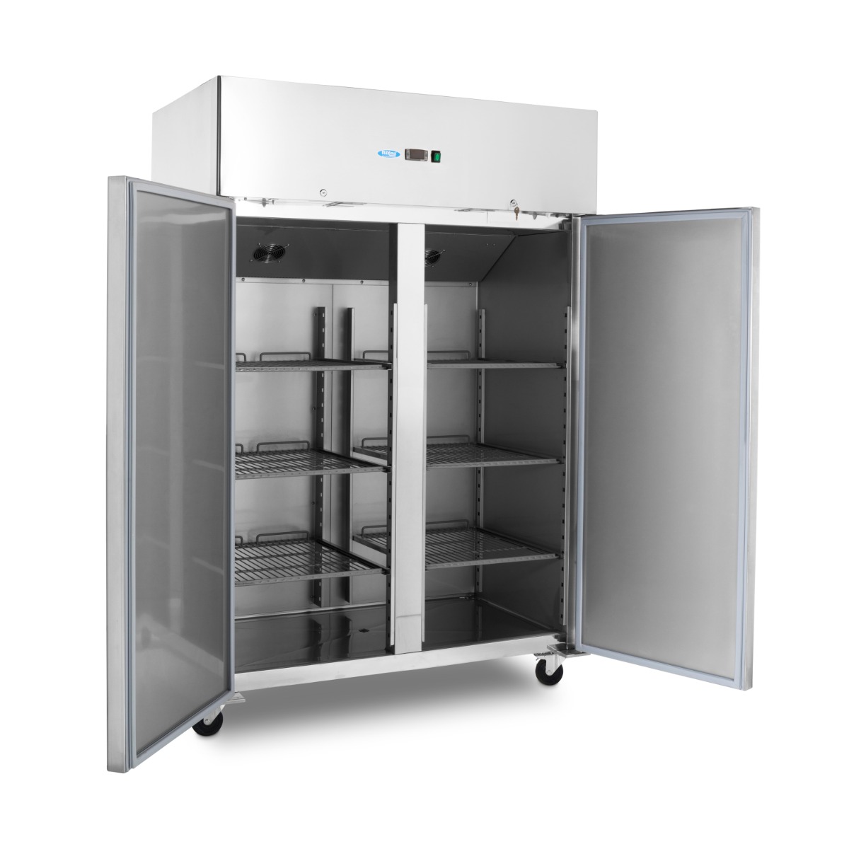 Fridge - 1200L - 6 Adjustable Shelves (2/1 GN) - Stainless Steel - on Wheels