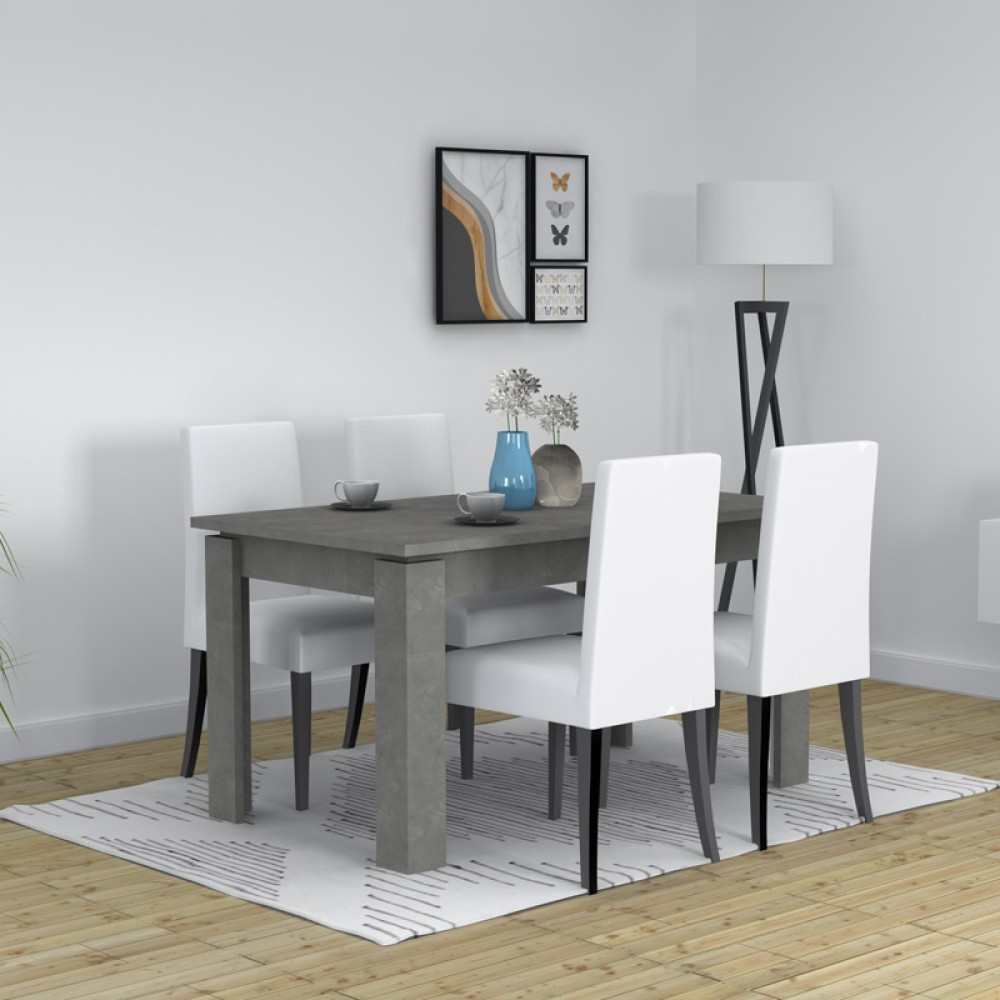 Τραπέζι Denzel Megapap χρώμα γκρι σκυροδέματος 120x80x76εκ.