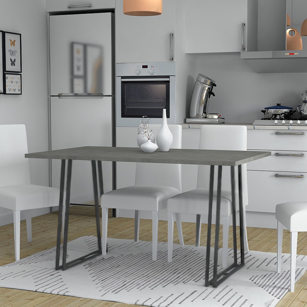 Τραπέζι Gable Megapap χρώμα γκρι σκυροδέματος 140x80x76εκ.