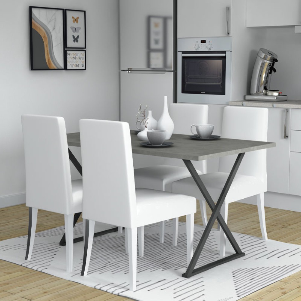 Τραπέζι Bette Megapap χρώμα γκρι σκυροδέματος 140x80x76εκ.