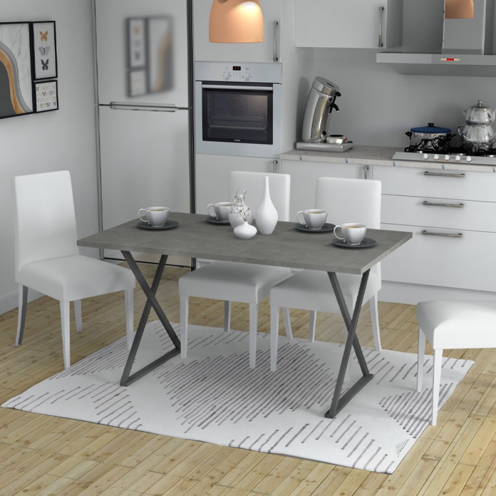 Τραπέζι Bette Megapap χρώμα γκρι σκυροδέματος 140x80x76εκ.