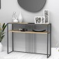 Κονσόλα Kary Megapap μεταλλική - μελαμίνης χρώμα oak 120x33x90εκ.