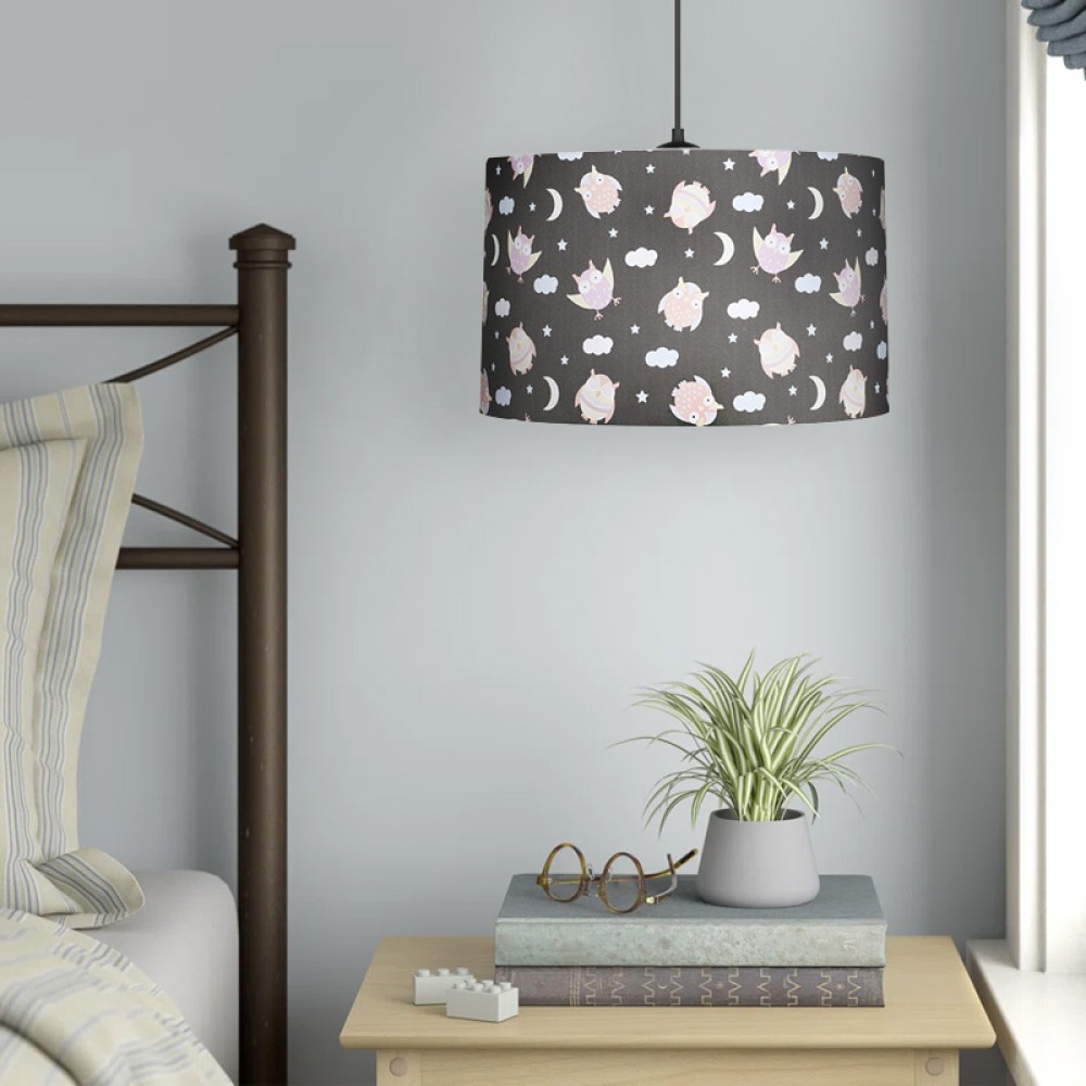 Φωτιστικό οροφής Tale Megapap E27 ύφασμα PVC μονόφωτο πολύχρωμο Ø33x70εκ.