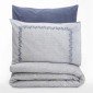 Σετ παπλωματοθήκη Nitsa Cotton Box 3 τμχ Μονή (160x220) χρώμα σκούρο μπλε - γκρι