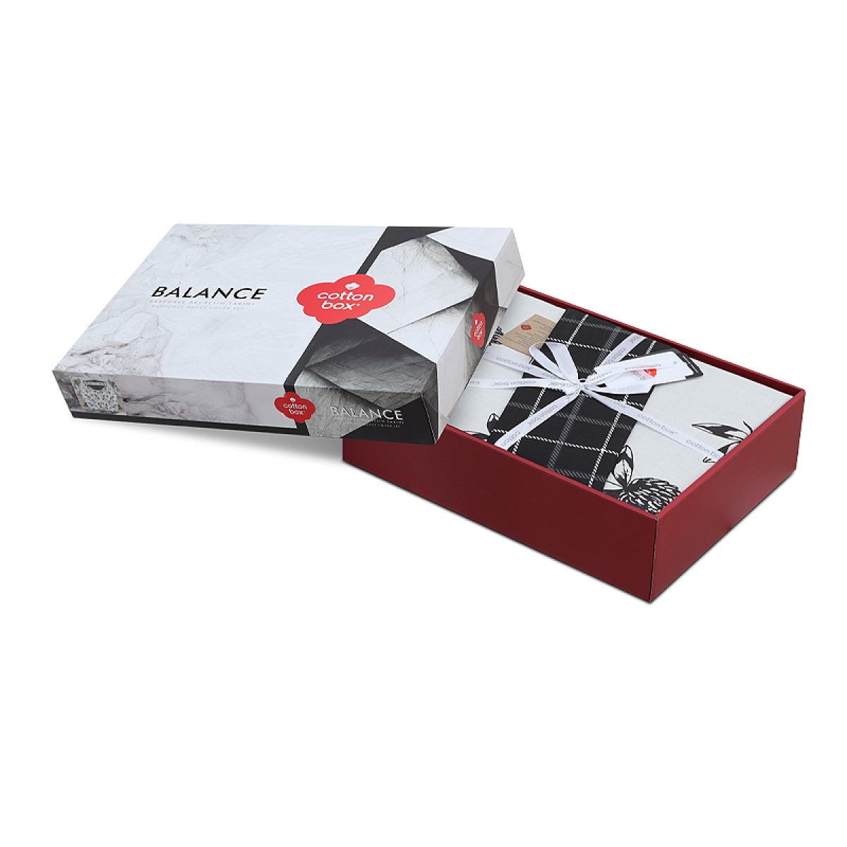 Σετ παπλωματοθήκη Ohia Cotton Box 4 τμχ Διπλή (200x220) χρώμα ανθρακί