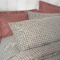 Σετ παπλωματοθήκη Mote Cotton Box 4 τμχ Διπλή (200x220) χρώμα κόκκινο - γκρι