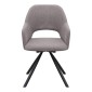 Πολυθρόνα τραπεζαρίας Gabriel Megapap ανοιχτό μπεζ ύφασμα - μεταλλικό μαύρο πόδι 58x60x85εκ.