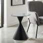 Τραπεζάκι βοηθητικό Logan Megapap sintered stone - μέταλλο χρώμα γκρι εφέ μαρμάρου - μαύρο Ø50x56εκ.