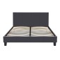 Κρεβάτι Flat Megapap από τεχνόδερμα χρώμα μαύρο ματ 150x200εκ.
