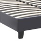 Κρεβάτι Flat Megapap από τεχνόδερμα χρώμα μαύρο ματ 150x200εκ.