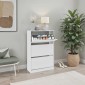 Παπουτσοθήκη μελαμίνης Flat Duo Megapap 18 ζεύγων σε χρώμα λευκό 73x26x119εκ.