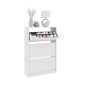 Παπουτσοθήκη μελαμίνης Flat Duo Megapap 18 ζεύγων σε χρώμα λευκό 73x26x119εκ.