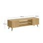Έπιπλο τηλεόρασης Etna Megapap χρώμα sapphire oak 150x30x45εκ.