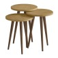 Τραπεζάκι βοηθητικό σετ 3 τμχ Cruz Megapap χρώμα sapphire oak Ø33x46εκ.