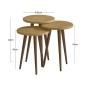 Τραπεζάκι βοηθητικό σετ 3 τμχ Cruz Megapap χρώμα sapphire oak Ø33x46εκ.