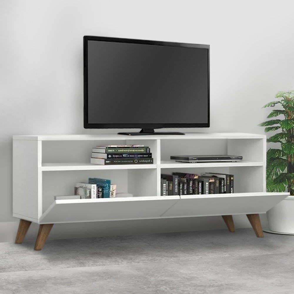 Έπιπλο τηλεόρασης Inci Megapap χρώμα λευκό 120x35x50εκ.