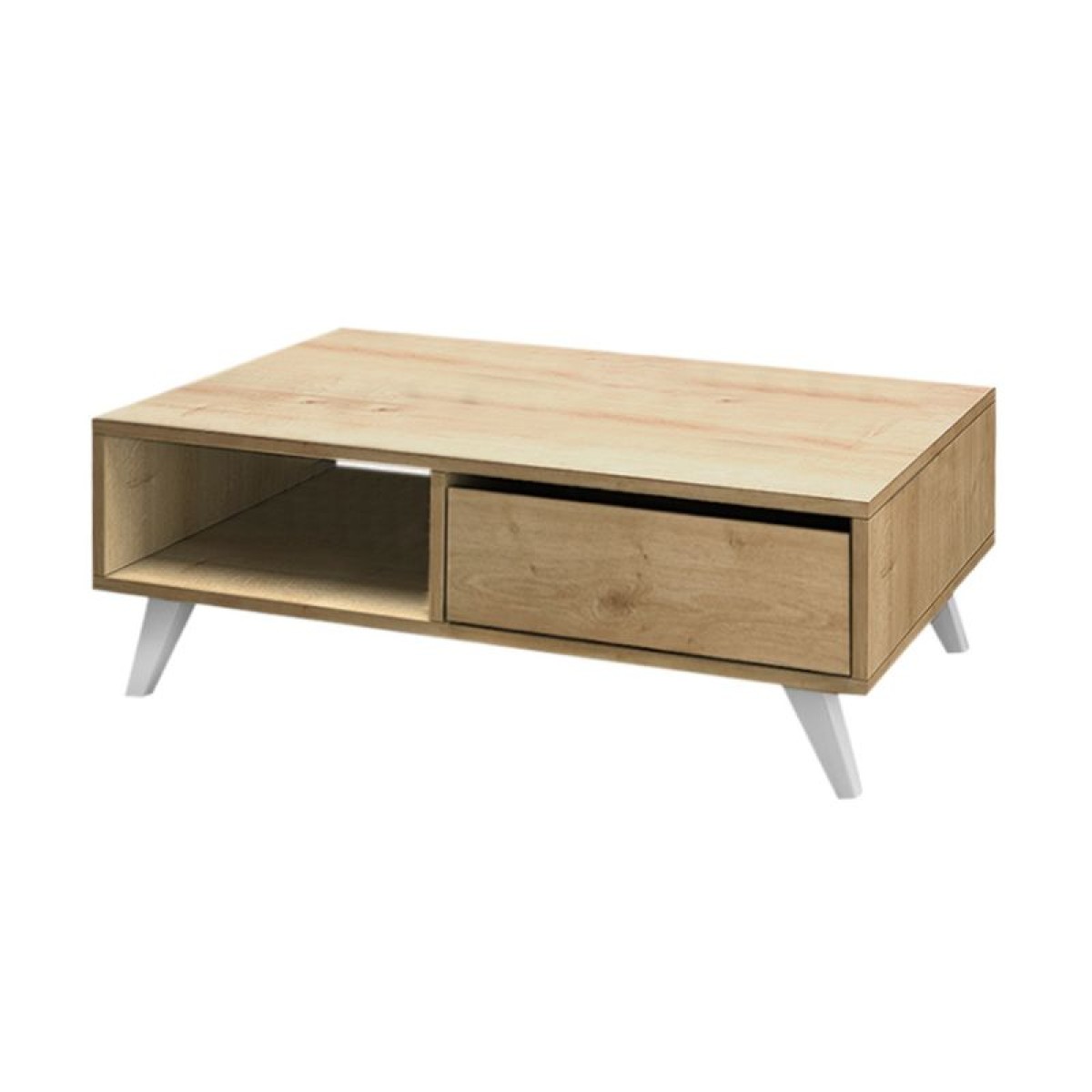 Τραπεζάκι σαλονιού Aster Megapap από μελαμίνη χρώμα sonoma 120x56x40εκ.