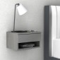 Κομοδίνο επιτοίχιο Mary Megapap χρώμα γκρι σκυροδέματος 40x30x23εκ.