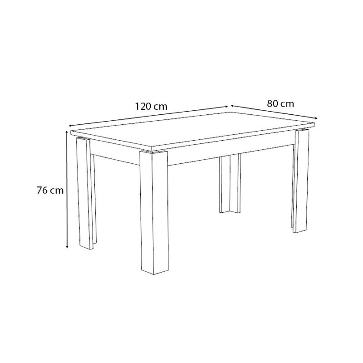 Τραπέζι Denzel Megapap μελαμίνης χρώμα ανθρακί 120x80x76εκ.