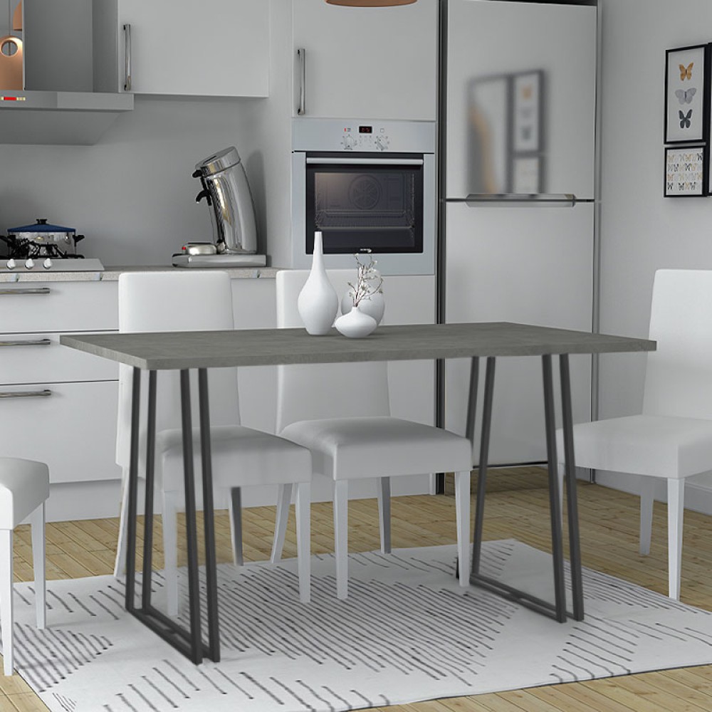 Τραπέζι Gable Megapap χρώμα γκρι σκυροδέματος 140x80x76εκ.
