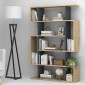 Βιβλιοθήκη μελαμίνης Clint Megapap χρώμα sonoma - ανθρακί 108x25x161εκ.