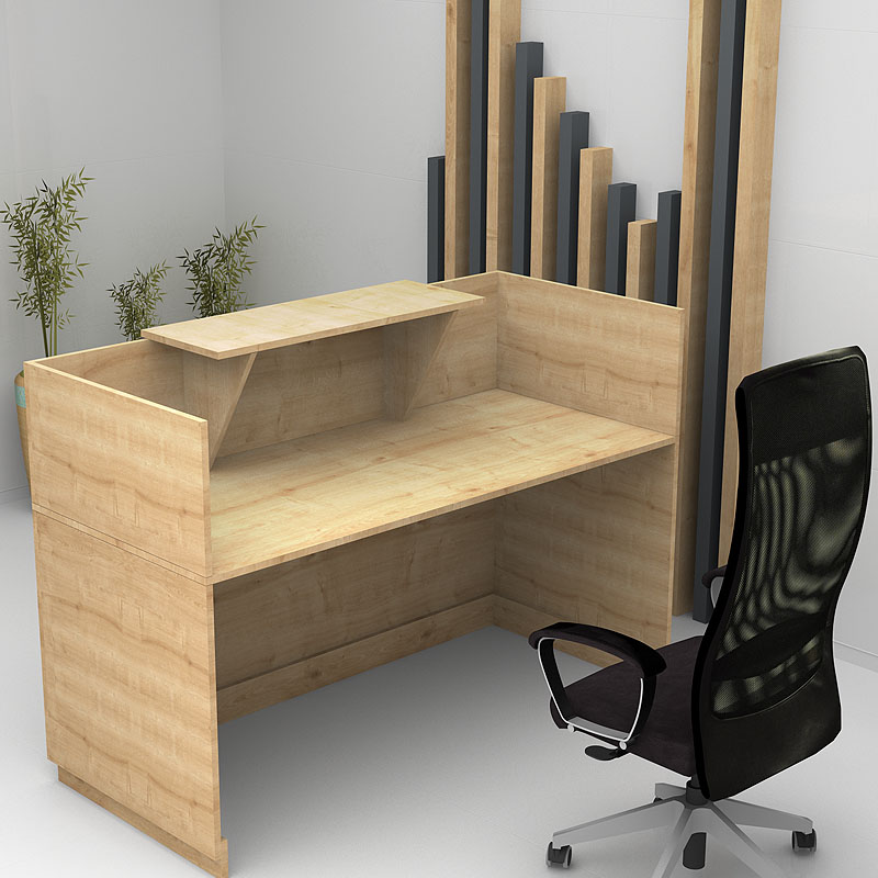 Γραφείο υποδοχής - reception Lemmon Megapap χρώμα φυσικό οξιάς 160x70x110εκ.