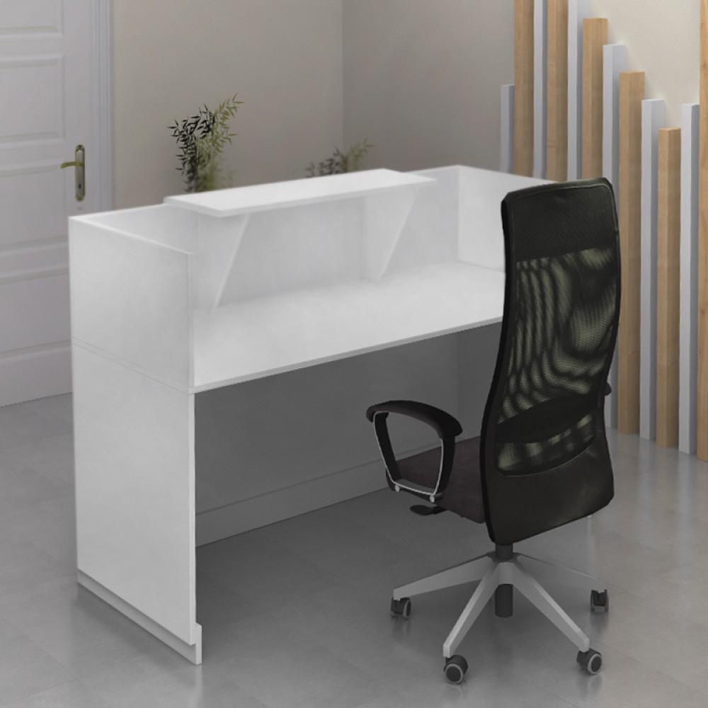 Γραφείο υποδοχής - reception Lemmon Megapap χρώμα λευκό 160x70x110εκ.
