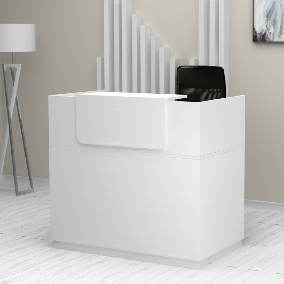 Γραφείο υποδοχής - reception Lemmon Megapap χρώμα λευκό 120x70x110εκ.
