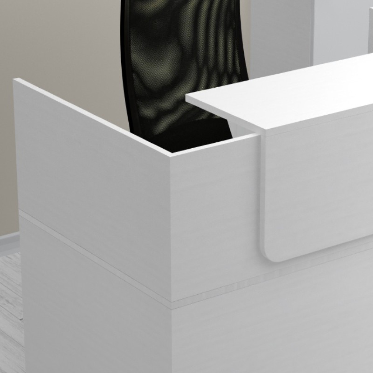 Γραφείο υποδοχής - reception Lemmon Megapap χρώμα λευκό 120x70x110εκ.