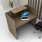 Γραφείο υποδοχής - reception Lemmon Megapap χρώμα καρυδί 120x70x110εκ.
