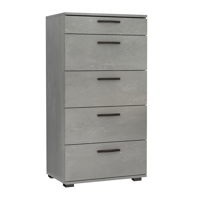 Συρταριέρα Helia Megapap χρώμα γκρι σκυροδέματος 60x44x108εκ.