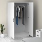 Ντουλάπα ρούχων Victoria Megapap δίφυλλη χρώμα λευκό 100x60x181εκ.