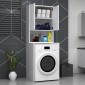 Έπιπλο πλυντηρίου Cozen Megapap χρώμα λευκό 65x60x178εκ.