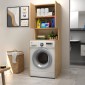 Έπιπλο πλυντηρίου Cozen Megapap χρώμα φυσικό οξιάς 65x60x178εκ.