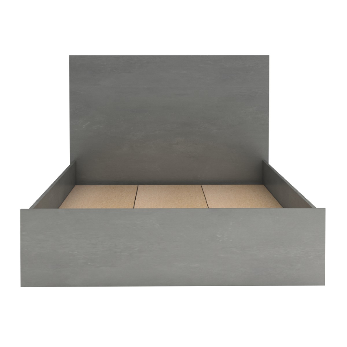 Κρεβάτι Troy Megapap χρώμα γκρι σκυροδέματος 120x200εκ.