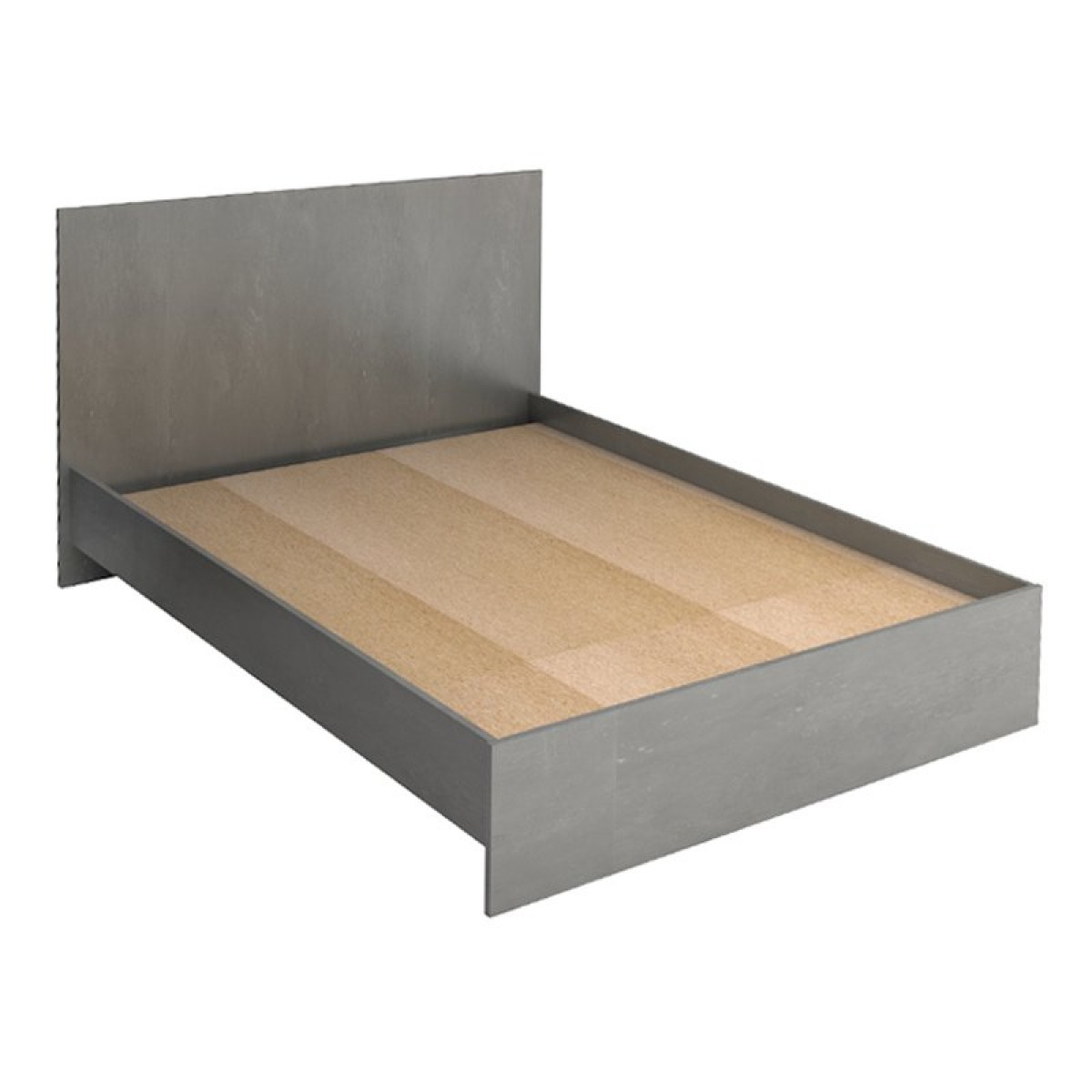 Κρεβάτι Troy Megapap χρώμα γκρι σκυροδέματος 150x200εκ.