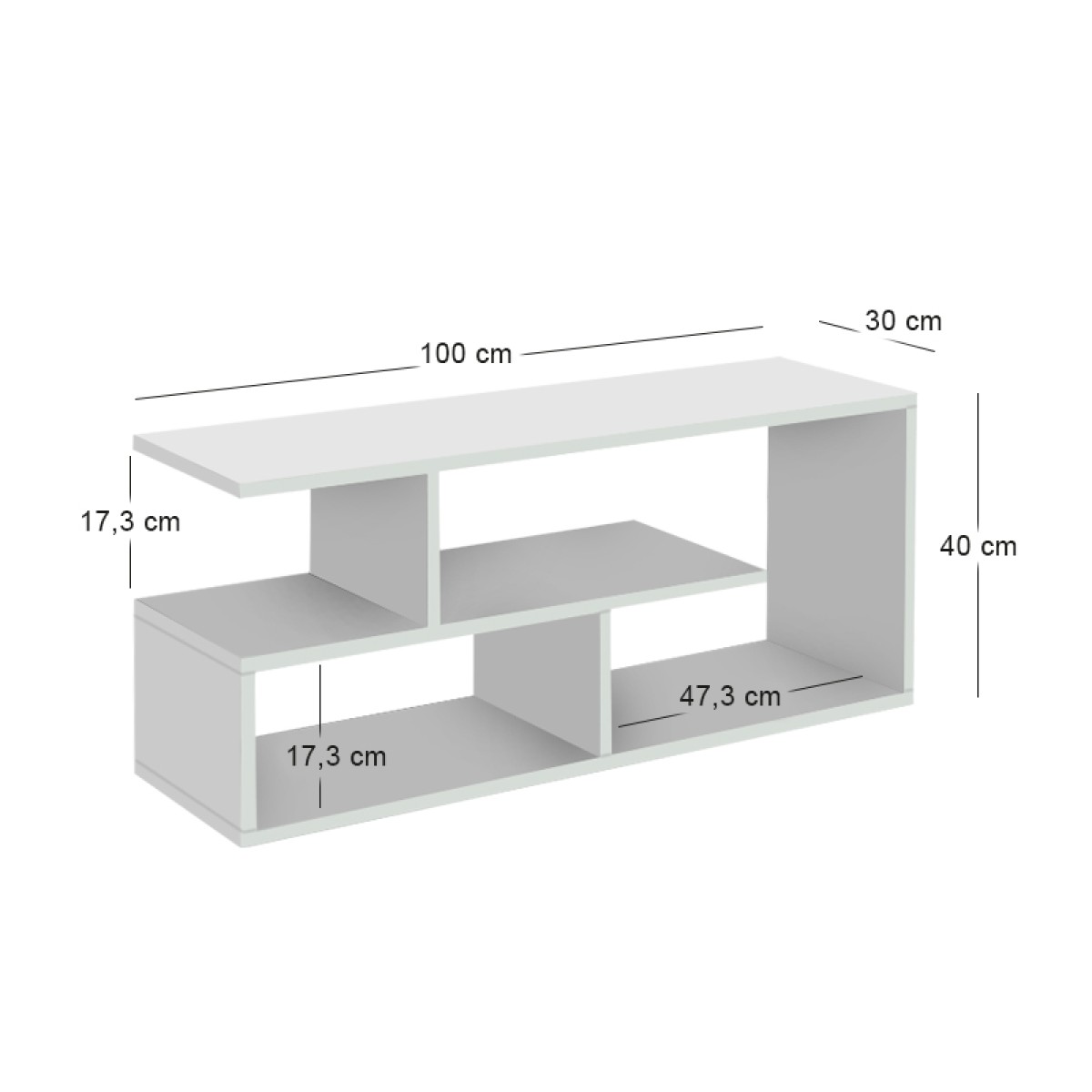 Έπιπλο τηλεόρασης Forever Megapap χρώμα λευκό 100x30x40cm.