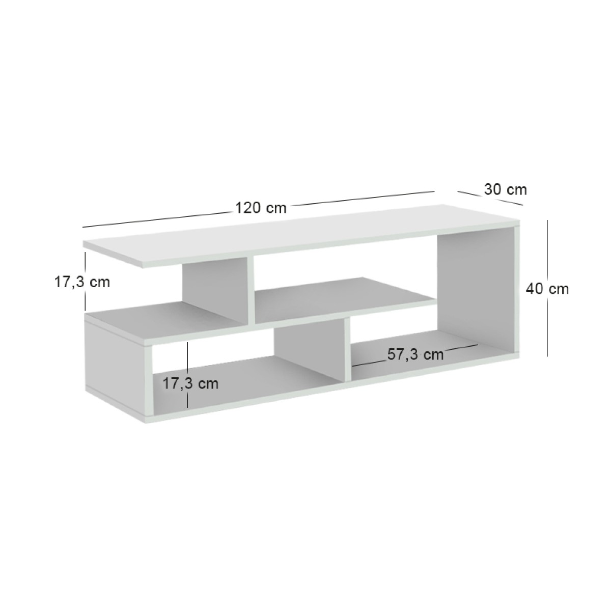 Έπιπλο τηλεόρασης Forever Megapap χρώμα λευκό 120x30x40cm.