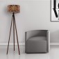 Φωτιστικό δαπέδου Rosling Megapap Mdf/ύφασμα Pvc χρώμα καρυδί - πολύχρωμο 38x38x140εκ.