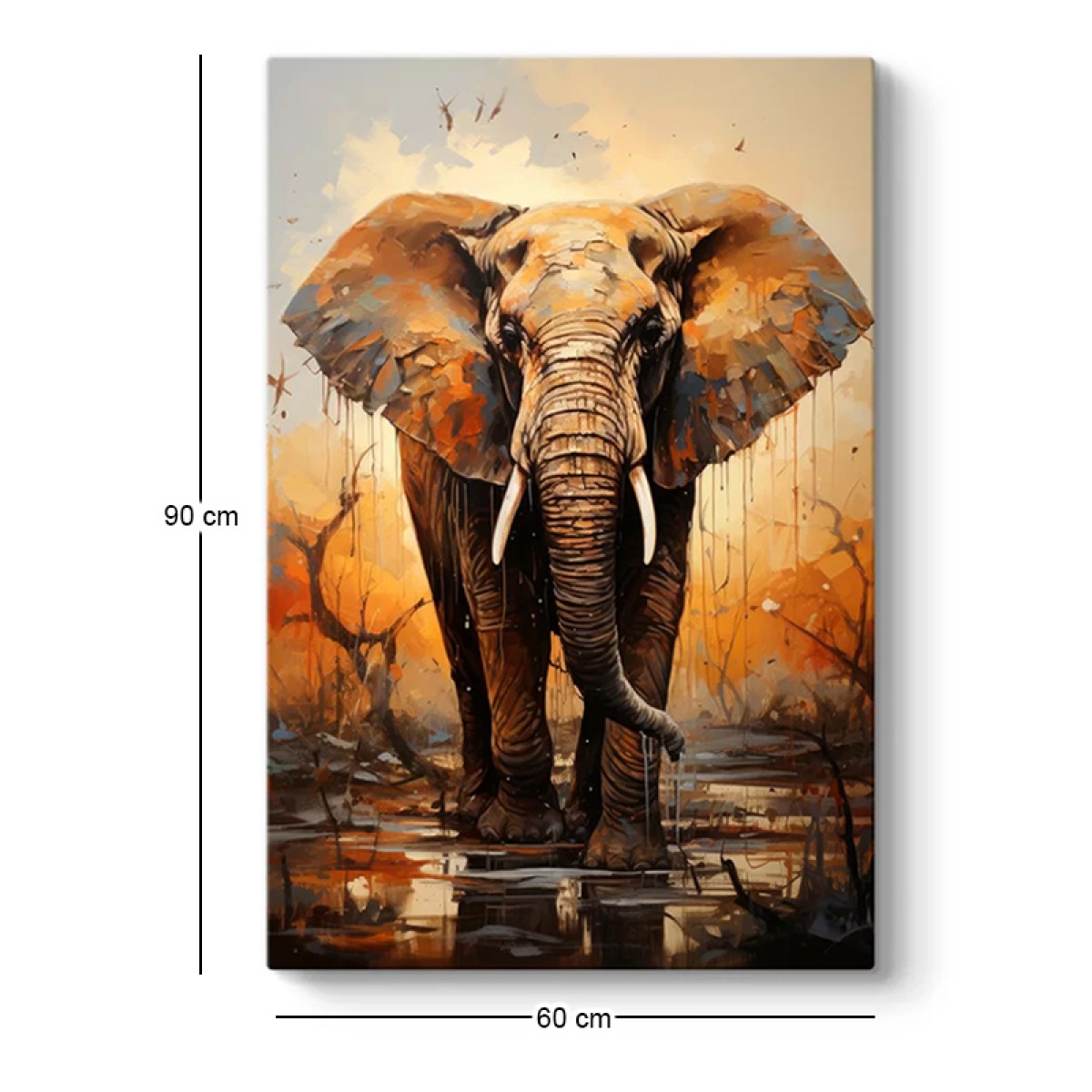 Πίνακας σε καμβά "Elephant Story" Megapap ψηφιακής εκτύπωσης 60x90x3εκ.