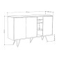Μπουφές μελαμίνης Clara Megapap χρώμα λευκό 142x35,6x83εκ.