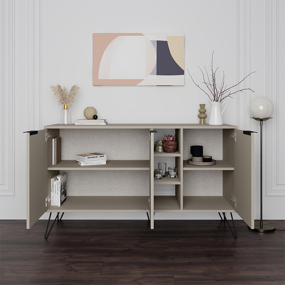 Μπουφές Clara Megapap χρώμα sandstone 142x35,6x83εκ.