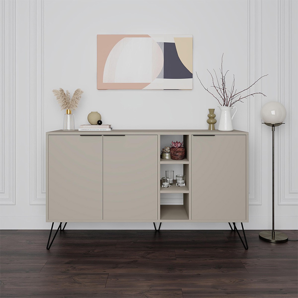 Μπουφές Clara Megapap χρώμα sandstone 142x35,6x83εκ.